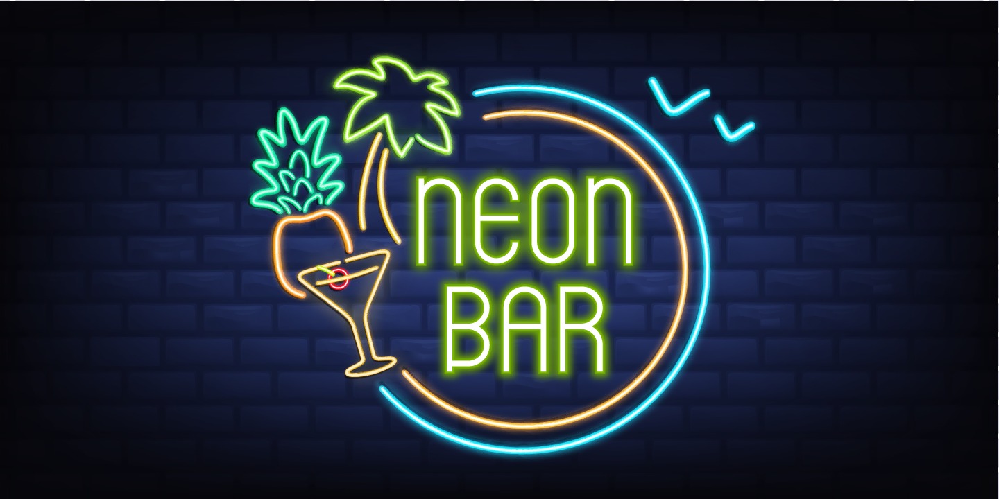Пример шрифта Neon Bar Regular
